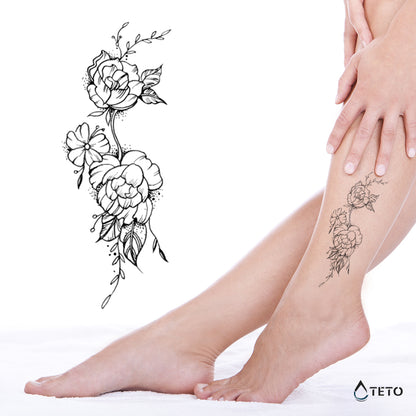 Pfingstrosen - TETO Temporäre Tattoos