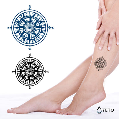 Zweifarbige Kompasse - Set - TETO Temporäre Tattoos