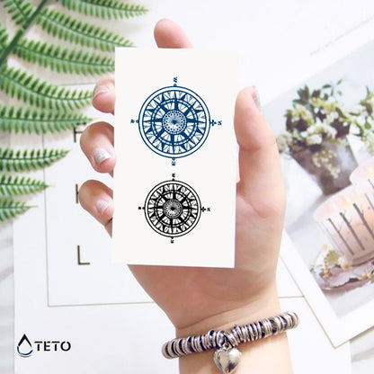 Zweifarbige Kompasse - Set - TETO Temporäre Tattoos