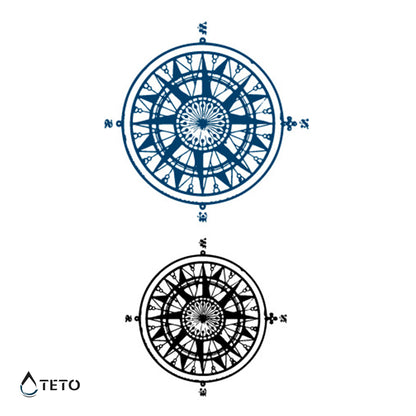 Zweifarbige Kompasse - Set - TETO Temporäre Tattoos