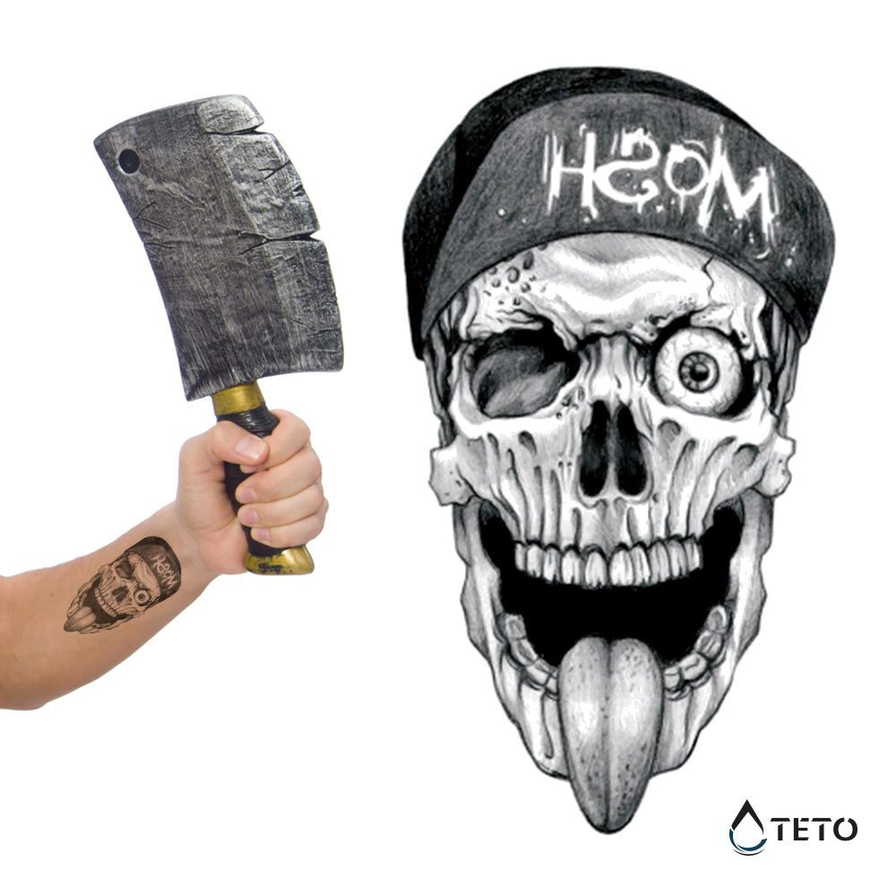 Cooler Totenschädel - TETO Temporäre Tattoos
