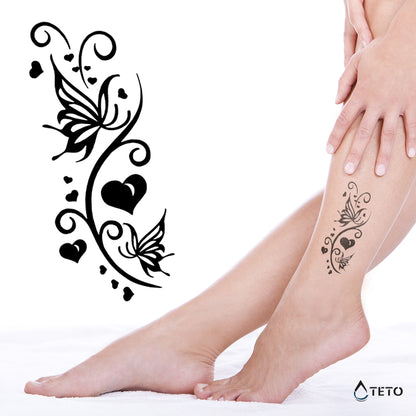Schmetterlinge mit Herzen - TETO Temporäre Tattoos