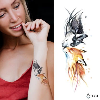 Der Wolf und der Fuchs - TETO Temporäre Tattoos