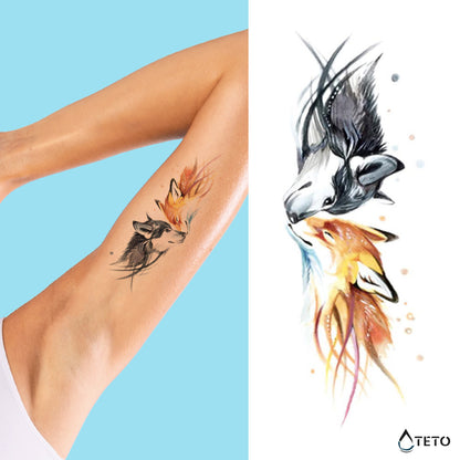 Der Wolf und der Fuchs - TETO Temporäre Tattoos