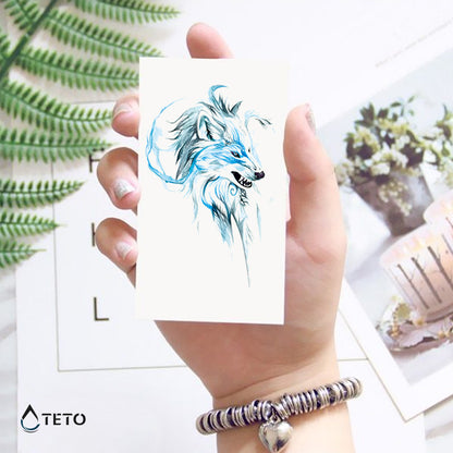 Weißer Wolf - TETO Temporäre Tattoos
