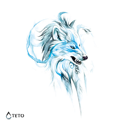 Weißer Wolf - TETO Temporäre Tattoos