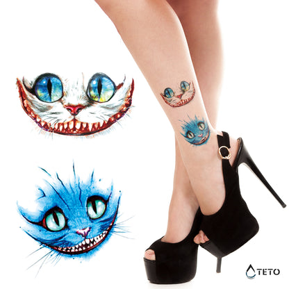 Der Cheshire-Kater - Set - TETO Temporäre Tattoos