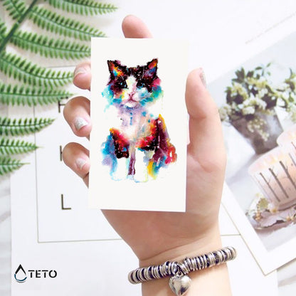 Aquarell Katze - TETO Temporäre Tattoos