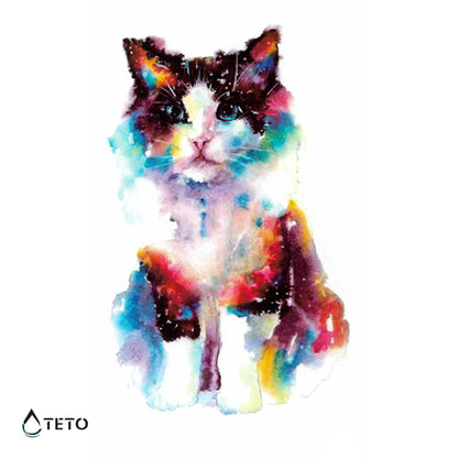 Aquarell Katze - TETO Temporäre Tattoos