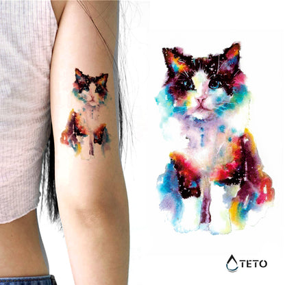 Aquarell Katze - TETO Temporäre Tattoos