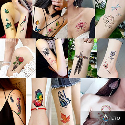 Bunter Schmetterling - TETO Temporäre Tattoos