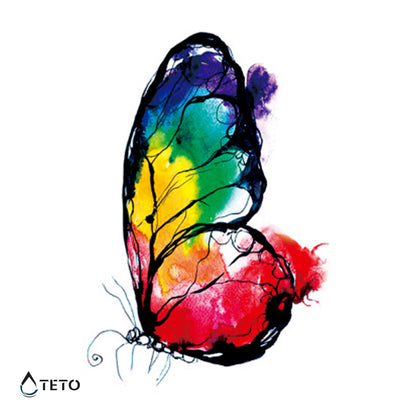 Bunter Schmetterling - TETO Temporäre Tattoos