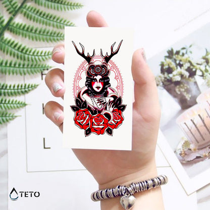 Hörnerfrau - TETO Temporäre Tattoos