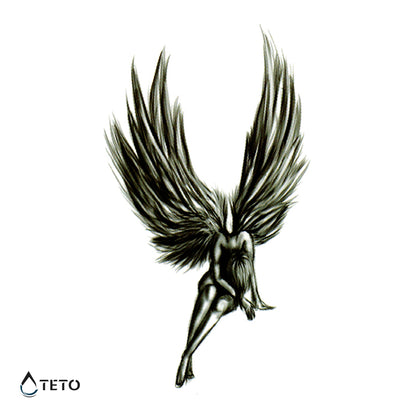Trauriger gefallener Engel - TETO Temporäre Tattoos