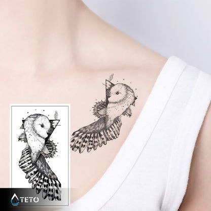Eule in einem Dreieck - TETO Temporäre Tattoos