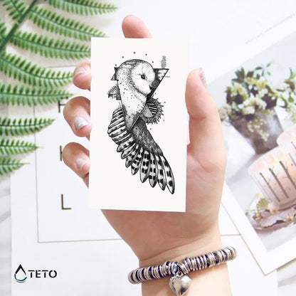 Eule in einem Dreieck - TETO Temporäre Tattoos