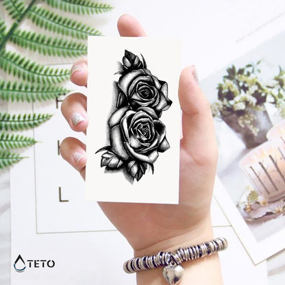 Traditionelle Rosen - TETO Temporäre Tattoos