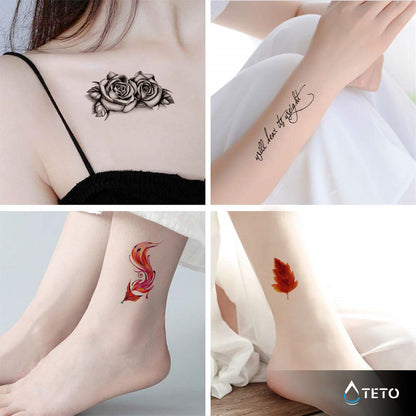 Traditionelle Rosen - TETO Temporäre Tattoos