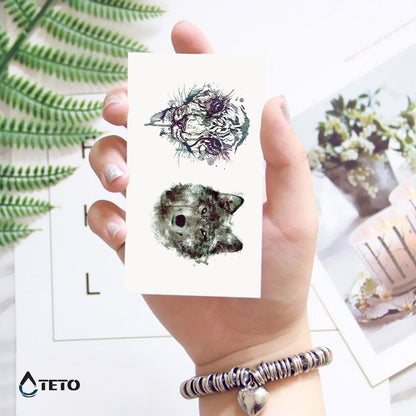 Tiger und Wolf - Set - TETO Temporäre Tattoos