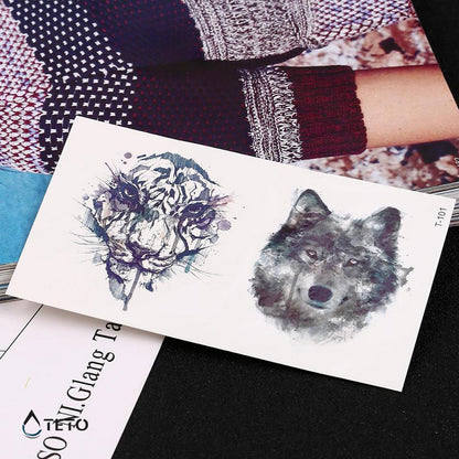 Tiger und Wolf - Set - TETO Temporäre Tattoos