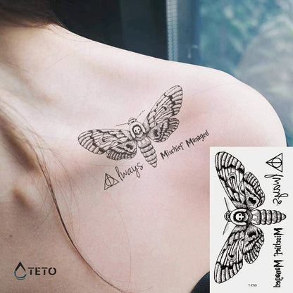 Todesschmetterling / Harry Potter - Set - TETO Temporäre Tattoos