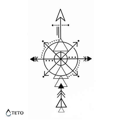 Pfeile in Kompass - TETO Temporäre Tattoos