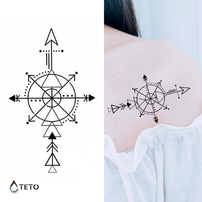 Pfeile in Kompass - TETO Temporäre Tattoos
