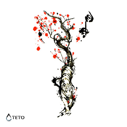 Romantischer Tiger - TETO Temporäre Tattoos