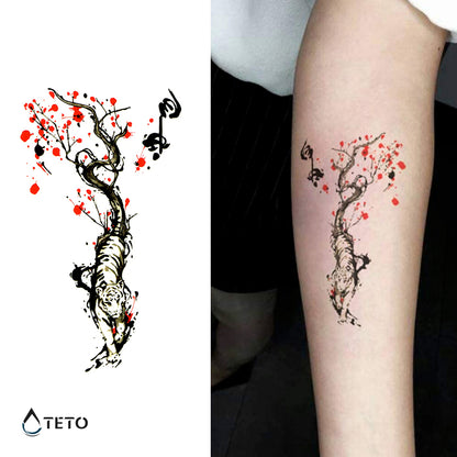 Romantischer Tiger - TETO Temporäre Tattoos