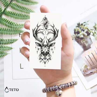 Geometrischer Hirsch - TETO Temporäre Tattoos