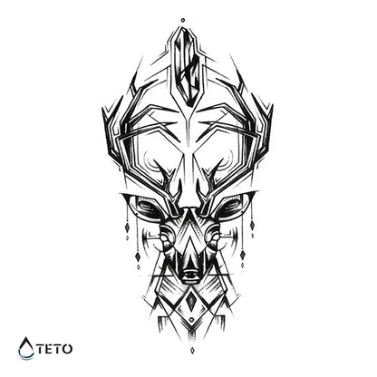 Geometrischer Hirsch - TETO Temporäre Tattoos