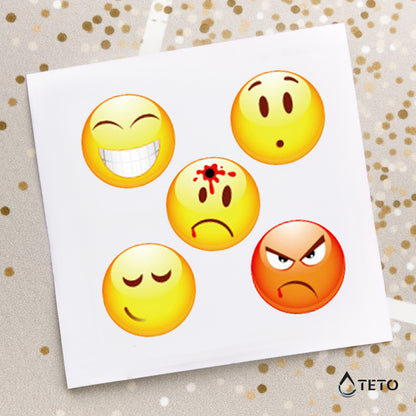 Emoticons Typ B - Set - TETO Temporäre Tattoos