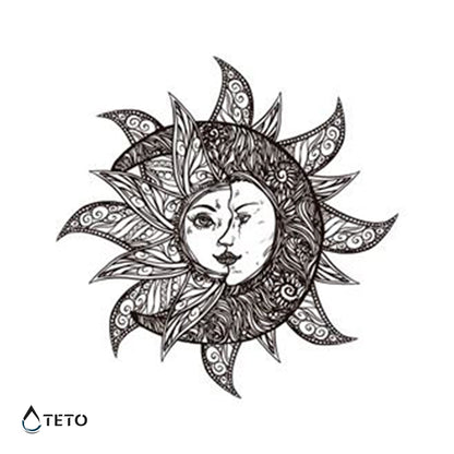 Sonne und Mond - TETO Temporäre Tattoos