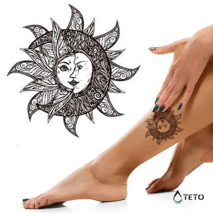 Sonne und Mond - TETO Temporäre Tattoos