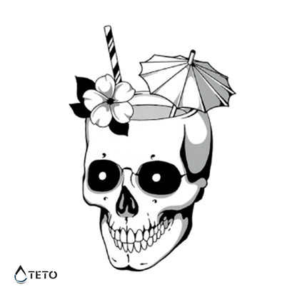 Strand-Schädel - TETO Temporäre Tattoos