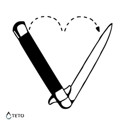 Herz-Messer - TETO Temporäre Tattoos