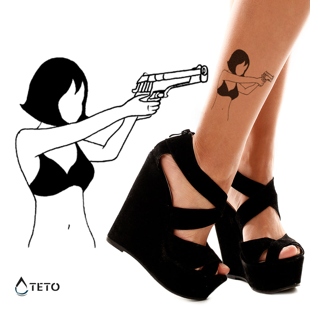 Gefährliche Frau - TETO Temporäre Tattoos