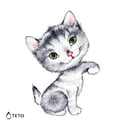 Niedliche Katze - TETO Temporäre Tattoos