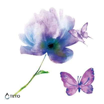Blume und Schmetterling - Set - TETO Temporäre Tattoos