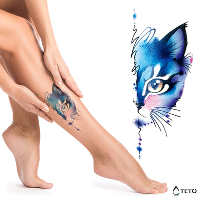 Katze Gesicht - TETO Temporäre Tattoos