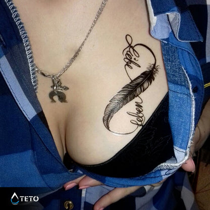 Unendlich mit Feder - TETO Temporäre Tattoos