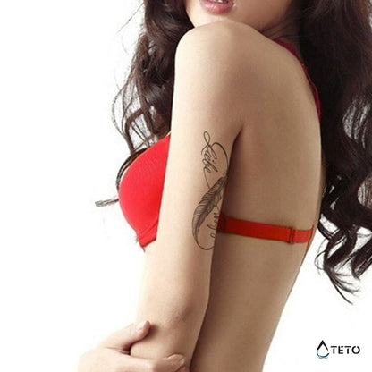 Unendlich mit Feder - TETO Temporäre Tattoos