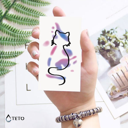 Katzensilhouette - TETO Temporäre Tattoos