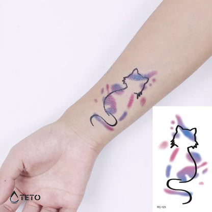 Katzensilhouette - TETO Temporäre Tattoos