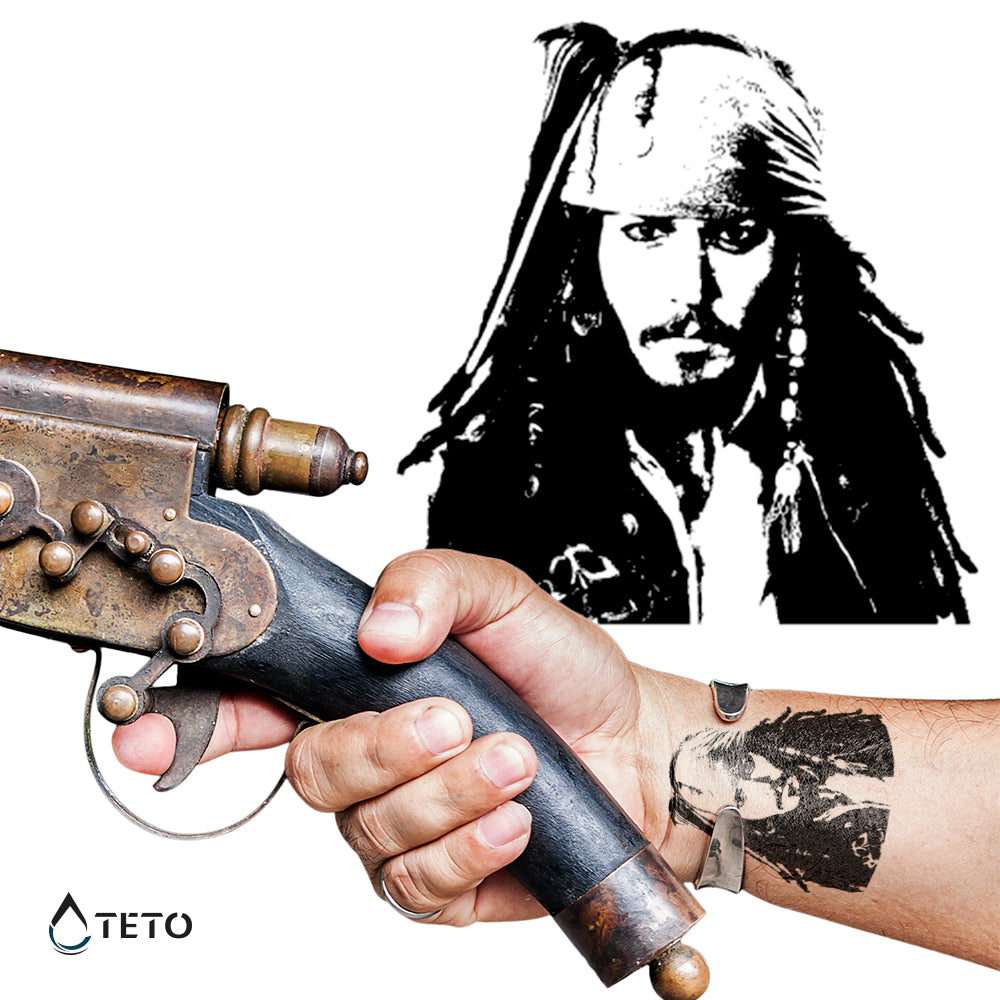Johnny Depp - Jack Sparrow - TETO Temporäre Tattoos