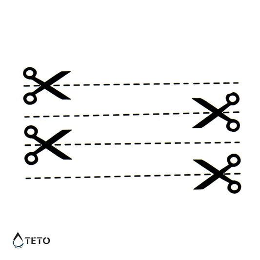 Hier schneiden - Set - TETO Temporäre Tattoos