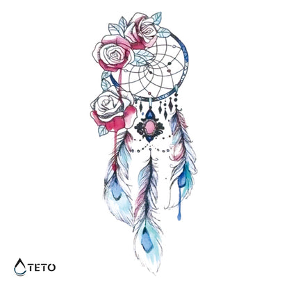 Traumfänger mit Rosen - TETO Temporäre Tattoos