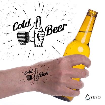 Eiskaltes Bier - TETO Temporäre Tattoos