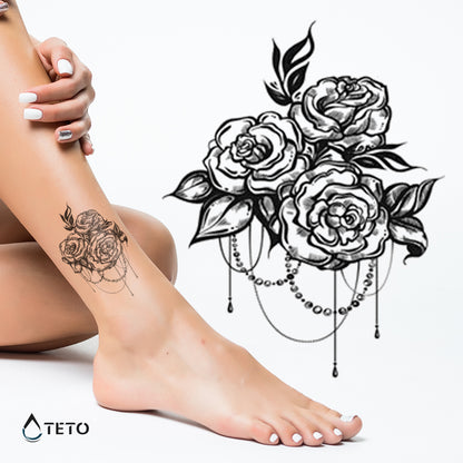 Drei Rosen - TETO Temporäre Tattoos
