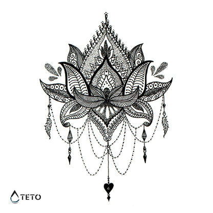 Lotusblume im Mandala - TETO Temporäre Tattoos